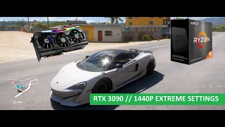 Ryzen 9 5950X + RTX 3090 Forza Horizon 5, Ultra Realistic 1440p Extreme Settings, 90-110 FPS