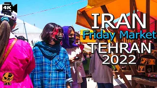 Iran Walking Tour on Amazing Friday Market ( Jomeh Bazaar ) Tehran City Iran Vlog walk 4k