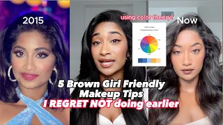 5 Brown Girl Friendly Makeup Tips YOU WILL REGRET NOT doing earlier‼️Using color theory 🎨