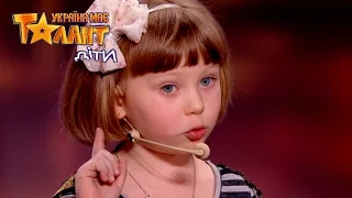 5 years old girl tells a wonderful story on Ukraine's Got Talent.