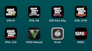 GTA III,Grand Theft Auto: San Andreas,GTA Vice City,GTA Chinatown Wars,GTA Liberty City Stories