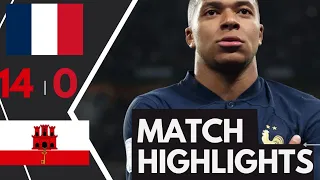 FRANCE vs GIBRALTAR 14 - 0 || MBAPPE HAT-TRICK 🔥🔥🔥 || Highlights and All goals