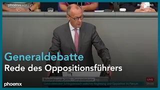 Rede von Oppositionsführer Friedrich Merz (CDU) in der Generaldebatte des Bundestags am 06.09.23