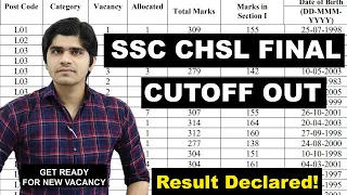SSC CHSL FINAL CUTOFF OUT🔥|  Result Declared | Detail Explain | Ready for New Vacancy 2024