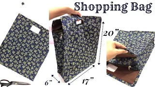 Shopping bag with zipper/ Tote bag making with leftover fabric/ zip wala bag bnana btaye