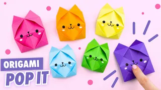 Оригами Pop It Котик из бумаги | Origami Paper Pop It  | DIY TikTok Fidget Toy | Антистресс игрушка