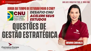 CNU - Questões de Gestão Estratégica - Prof. Giovanna Carranza