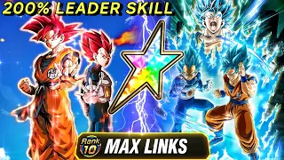 100% LEVEL 10 LINKS TEQ LR SSG→SSB GOKU & VEGETA + AGL LR VEGITO BLUE ROTATION! (DBZ: Dokkan Battle)