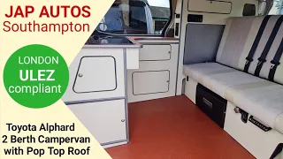 Toyota Alphard Campervan with full conversion and Rock & Roll Bed. Pop up Roof and Solar Panels.