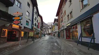 Sankt Anton am Arlberg, ASMR Walk in snowy Mountain Village 4K