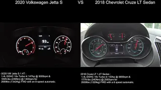 2020 Volkswagen Jetta 1.4T VS Chevrolet Cruze Sedan 1.4T acceleration Comparison