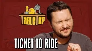 Ticket to Ride: Wil Wheaton, Colin Ferguson, Anne Wheaton, and Amy Dallen. TableTop ep. 4