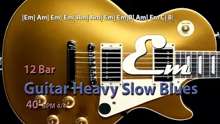 Guitar Heavy Slow Blues | E-minor 40 BPM | Pentatonic | 12/8 | Backing Track Jam