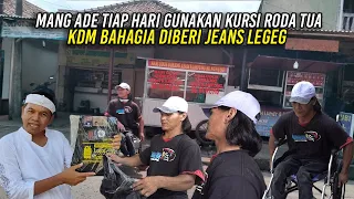 MANG ADE TIAP HARI GUNAKAN KURSI RODA TUA KE TEMPAT KERJA | KDM BAHAGIA DIBERI JEANS LEGEG