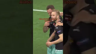 Alaba Responded To Arnautovic Celebration Austria 3 - 1 North Macedonia Euro 2020 moments #Shorts