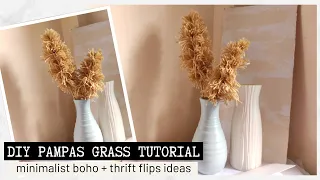 Easy DIY STRING DOLLAR TREE PAMPAS GRASS | DIY Scandinavian Home Decors | Minimalist Boho Aesthetic