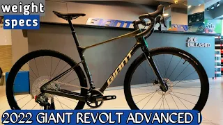 2022 GIANT REVOLT ADVANCED 1 PHANTOM GREEN MEDIUM + WEIGHT (full specs on description)