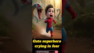 Cute superhero crying in fear 💥 Avengers vs DC All Marvel Characters #avengers #shorts #marvel