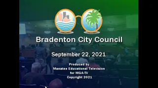 Bradenton City Council Meeting, September 22, 2021