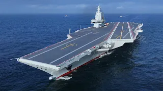 4K高清中国海军003型航母福建舰CV-18首次试航归来