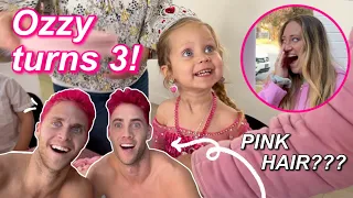 Ozzy's BIRTHDAY vlog!! Tanner dyed his hair PINK