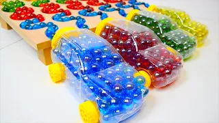 Marble Run Race ASMR☆HABA quadruple Slope Transparent car Part123