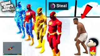 SHINCHAN Stealing EVERY FLASH SUIT In GTA 5 ! JSS GAMER ( GTA 5 Mods )