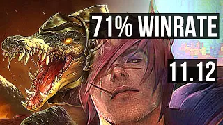 RENEKTON vs SETT (TOP) | 71% winrate, 9 solo kills, 17/2/6, Legendary | KR Master | v11.12