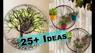 IDEAS TO UPCYCLE OLD BICYCLE PARTS | DIY WITH OLD BICYCLE WHEELS | HOW TO MAKE STUFF BICYCLE PARTS