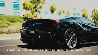 Ferrari 488 Pista | Novitec Stainless Steel Non - Valved Exhaust with Cat Replacements