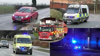 Northamptonshire - Unmarked Cars, Ambulances and Police Interceptors Responding with Lights + Sirens