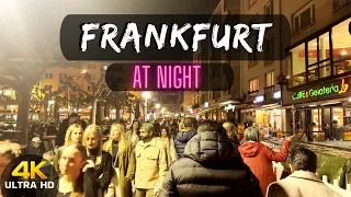 Frankfurt City 🇩🇪 At Night | Walking Tour 4K 60 FPS