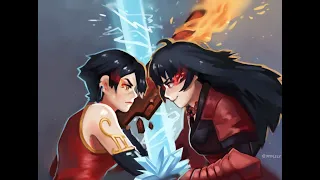 Raven vs Cinder in Soul Calibur.