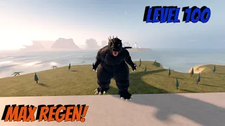 Roblox Kaiju Universe - How strong is Heisei Godzilla? (MAX REGEN)