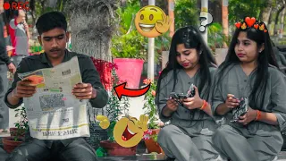 BLIND MAN READING NEWSPAPER 😜  || PRANK ON CUTE GIRLS || EPIC REACTION || PART 2 || MR VIRAJ PRANK