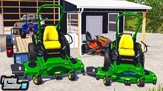 BUILDING COMMERCIAL LAWNCARE HQ! (LIFTED TRUCKS + ZERO TURNS) | Farming Simulator 22