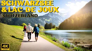 Spring in Switzerland 🇨🇭 Walking Tour 4K Schwarzsee & Lac de Joux