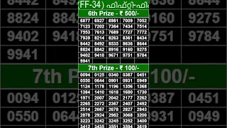 FIFTY-FIFTY FF-34 | 25/01/2023 | KERALA LOTTERY LIVE RESULT