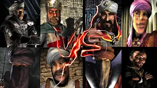 WOLF LIONHEART CALIPH SULTAN VS SALADIN EMIR WAZIR SNAKE | Stronghold Crusader AI Battle | 4 VS 4