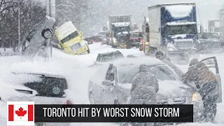 WATCH: I escaped the 10 hr traffic stuck on the highway snow storm Toronto Canada NEWS WEATHER