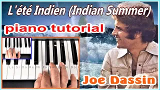 Joe Dassin~L'été Indien~Piano tutorial ⭐ Джо Дассен~Бабье лето~УРОК для синтезатора