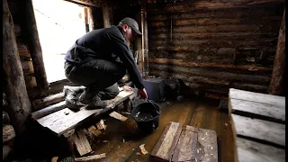 drowned ! in my dugout knee-deep water , wettest spring at bushcraft camp