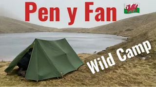 Pen y Fan Wild Camp hiking from Brecon to the Brecon Beacons during Winter with Vango Force Ten Tent