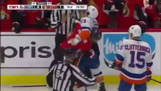 Brady Tkachuk fights Casey Cizikas 10/25/2019