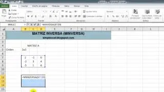 Matriz inversa en Excel - Simplexcel