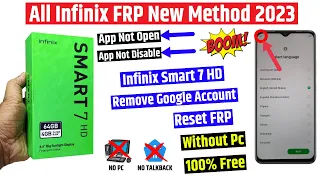 Infinix smart 7 hd remove frp lock | New solution 2023 | Infinix x6516 frp bypass (without pc)