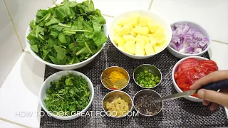 Spinach Potato Curry Recipe - Saag Aloo - Palak - Vegan Recipes