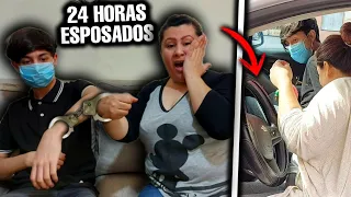 24 HORAS *ESPOSADOS CON MI MAMÁ* Y MANEJO ESPOSADA ¿CHOCO? 😱