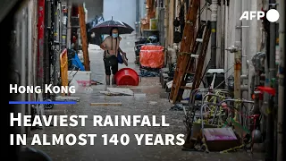 Record rainfall triggers floods in Hong Kong | AFP