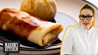 Make Ahead Dessert - Banana Crepes & Salted Coconut Caramel - Marion's Kitchen